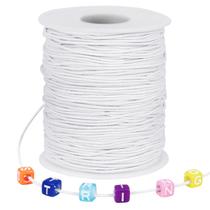 Cordão elástico Tenn Well 100 m, 1 mm, branco, para bijuterias Cordão elástico Tenn Well 100 m, 1 mm, branco, para bijuterias