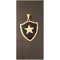 Cordão elo cadeado com pingente do botafogo banhado a ouro 18k Cordão elo cadeado com pingente do botafogo banhado a ouro 18k
