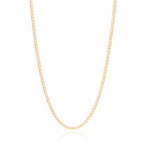 Cordão elo curto batido folheado a ouro 18k Rommanel 532328