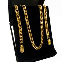Cordão Elo Duplo Corrente Masculina 70cm Banhada Ouro 18k