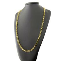 Cordão Elo Português 5mm Masculino - Banhado a Ouro 18k Cordão Elo Português 5mm Masculino - Banhado a Ouro 18k