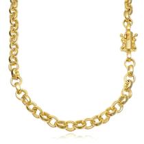 Cordão Elo Português De Ouro 18K 6mm 70cm Fecho Canhão Duplo Banhado Cordão Elo Português De Ouro 18K 6mm 70cm Fecho Canhão Duplo Banhado