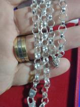 Cordão Elos Português 25 Gramas Prata 950 de Lei 6 mm 55 Cm Maciço