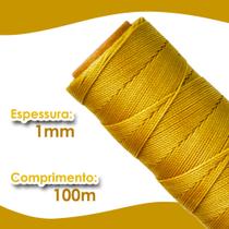 Cordão Encerado 1mm - Fio Cordone Mostarda - 100 Metros - Nybc