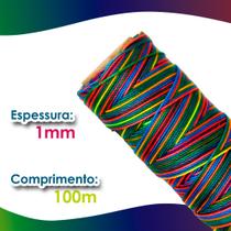 Cordão Encerado 1mm - Fio Cordone Multicolorido - 100 Metros - Nybc