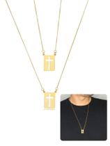 Cordão Escapulário Masculino Feminino Dourado Cruz Vada Cordão Escapulário Masculino Feminino Dourado Cruz Vada