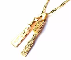 Cordão Escova E Pasta De Dente Dentista Folheado A Ouro 18k