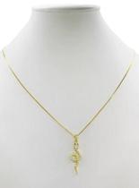Cordão Feminino 1mm Cobra Serpente Banhado a Ouro 18k 50cm