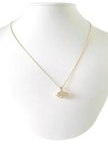 Cordão Feminino 1mm Elefante Cravejado - Banhado a Ouro 18k