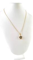Cordão Feminino 1mm Flor Preta - Banhado a Ouro 18k Cordão Feminino 1mm Flor Preta - Banhado a Ouro 18k