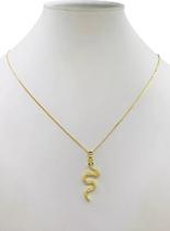 Cordão Feminino 1mm Serpente Banhado a Ouro 18k - 50cm