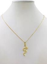 Cordão Feminino 1mm Serpente (cobra) - Banhado a Ouro 18k