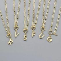 Cordão feminino 3mm + pingente letra ouro 18k