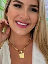 Cordão Feminino 8mm + Pingente Banhado A Ouro 18k Português