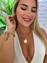 Cordão Feminino 8mm + Pingente Pulseira Banhado A Ouro 18k Cordão Feminino 8mm + Pingente Pulseira Banhado A Ouro 18k