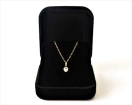 Cordão Feminino Bailarina Ouro 18 K 750 45cm Pingente Coração Incolor Cordão Feminino Bailarina Ouro 18 K 750 45cm Pingente Coração Incolor