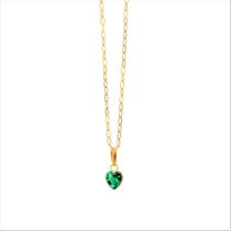 Cordão Feminino Bailarina Ouro 18 K 750 45cm Pingente Coração Verde - Infinitty Jóias