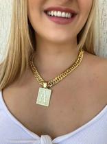 Cordão Feminino com Pingente de Letra Banhado Ouro 18k Luxo