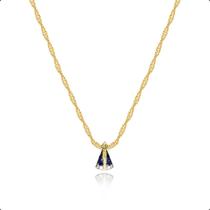 Cordão Feminino em Ouro 18k + Pingente N.s Aparecida com Zircônias