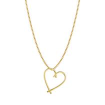 Cordão Feminino Milano Com Pingente Coração Grande Ouro 18k