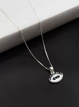 Cordão Feminino Olho Pedras Coloridas - 100% Prata 950