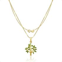 Cordão Feminino Ouro 18k +1 Pingente Árvore Da Vida 45cm