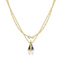 Cordão Feminino Ouro 18k 45cm + Pingente Nossa Senhora Aparecida