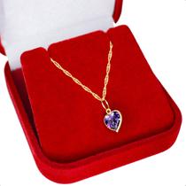 Cordão Feminino Ouro 18k 750 40cm Ponto De Luz Coração 6mm