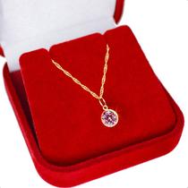 Cordão Feminino Ouro 18k 750 45cm Ponto De Luz Zircônia 6mm