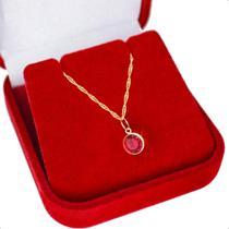 Cordão Feminino Ouro 18k 750 Ponto De Luz Zircônia 6mm Cordão Feminino Ouro 18k 750 Ponto De Luz Zircônia 6mm