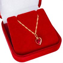 Cordão Feminino Ouro 18k Ponto De Luz Coração 6mm - SofistGold