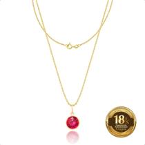 Cordão Feminino Ouro 18k + Ponto De Luz