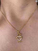 Cordão Feminino Pamela + Pingente Banhado A Ouro 18k Luxo Cordão Feminino Pamela + Pingente Banhado A Ouro 18k Luxo