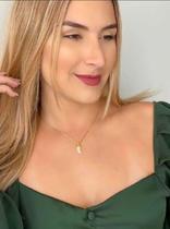 Cordão Feminino + Pingente Banhado A Ouro 18k Luxo