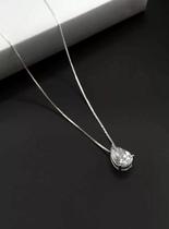 Cordão Feminino Ponto de Luz Gota Prata 950 50cm - TOJOIA18K