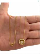 Cordão Feminino Rebeca + Pingente Banhado A Ouro Luxo