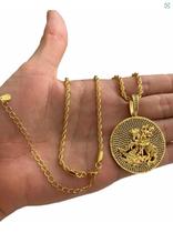 Cordão Feminino + São Jorge Baiano 5Mm Banhado A Ouro 18K