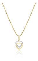 Cordão Feminino Veneziana Ouro 18k E Pingente Corações