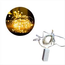 Cordão Fio de Fada 100 Led Fixo Bivolt 10M Branco Quente Cordão Fio de Fada 100 Led Fixo Bivolt 10M Branco Quente