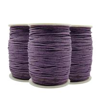 Cordão Fio Encerado Lilás 2mm 1 Rolo Linha 100 Metros Algodão Arte