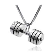 Cordão Fit Halter Aço Inoxidável Colar Masc Peso Academia