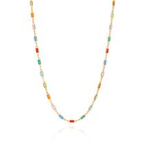 Cordão folheado a ouro com pedras COLORIDO 530874 Rommanel