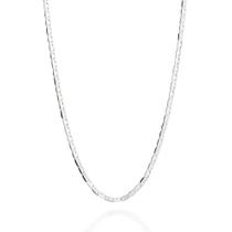 Cordao Formado Por Corrente De Elos Piastrine Diamantados De 0,30 Mm.Med 60 Cm Cor:Prata Cordao Formado Por Corrente De Elos Piastrine Diamantados De 0,30 Mm.Med 60 Cm Cor:Prata