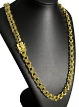 Cordão Friso 12mm Fecho São Jorge Banhado A Ouro 18k Cordão Friso 12mm Fecho São Jorge Banhado A Ouro 18k