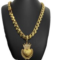 Cordão Friso S 12mm + Pingente Jesus É o Dono Banhado a ouro Cordão Friso S 12mm + Pingente Jesus É o Dono Banhado a ouro