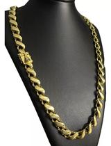 Cordão friso s 13mm com fecho nossa senhora - banhado ouro Cordão friso s 13mm com fecho nossa senhora - banhado ouro