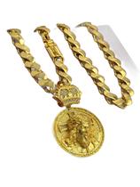 Cordão Friso S 13Mm + Pingente Cristo Cruz - Banhado A Ouro