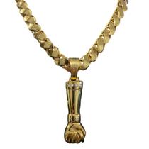 Cordão Friso S 13Mm + Pingente Figa - Banhado A Ouro Cordão Friso S 13Mm + Pingente Figa - Banhado A Ouro