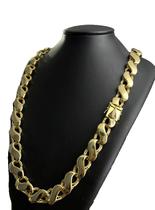 CORDÃO FRISO S 16MM FECHO ESPECIAL NOSSA SENHORA - BANHADO OURO 18k