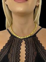 Cordão friso s 8mm feminino - banhado a ouro 18k